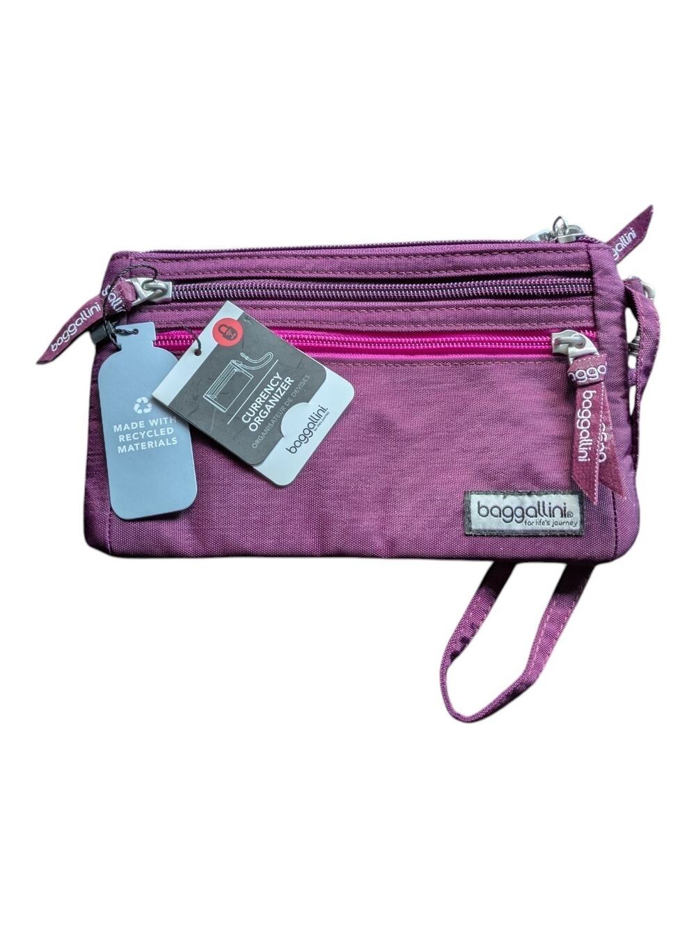 Baggallini Anti-theft RFID Currency Organizer Travel Wristlet Wallet Passport